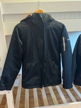 Roxy Black Hooded Ski & Snowboard Jacket - Kids, 140 cm
